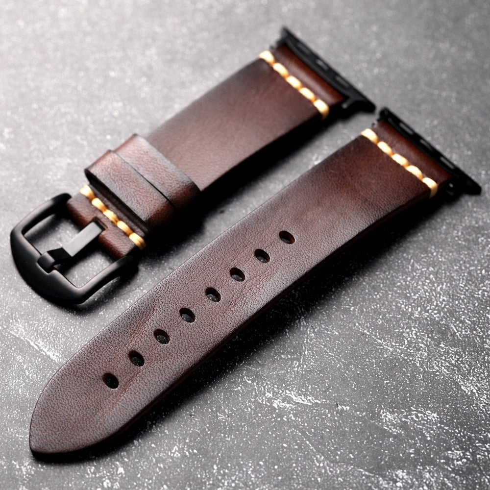 Pasek z pełnoziarnistej skóry Marrowe do Apple Watch | Lersk
