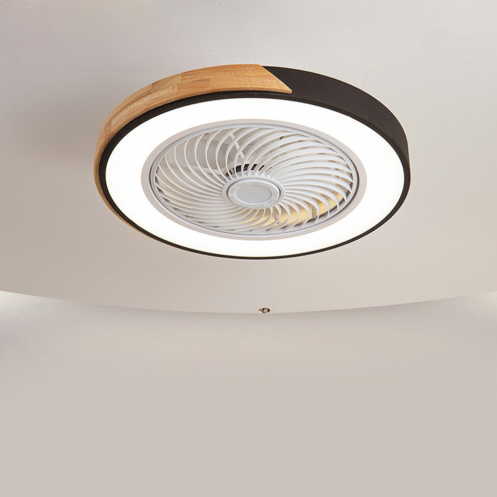 Ventilateur de plafond Boreal Timber avec lumière LED économique et pales en bois | Lersk