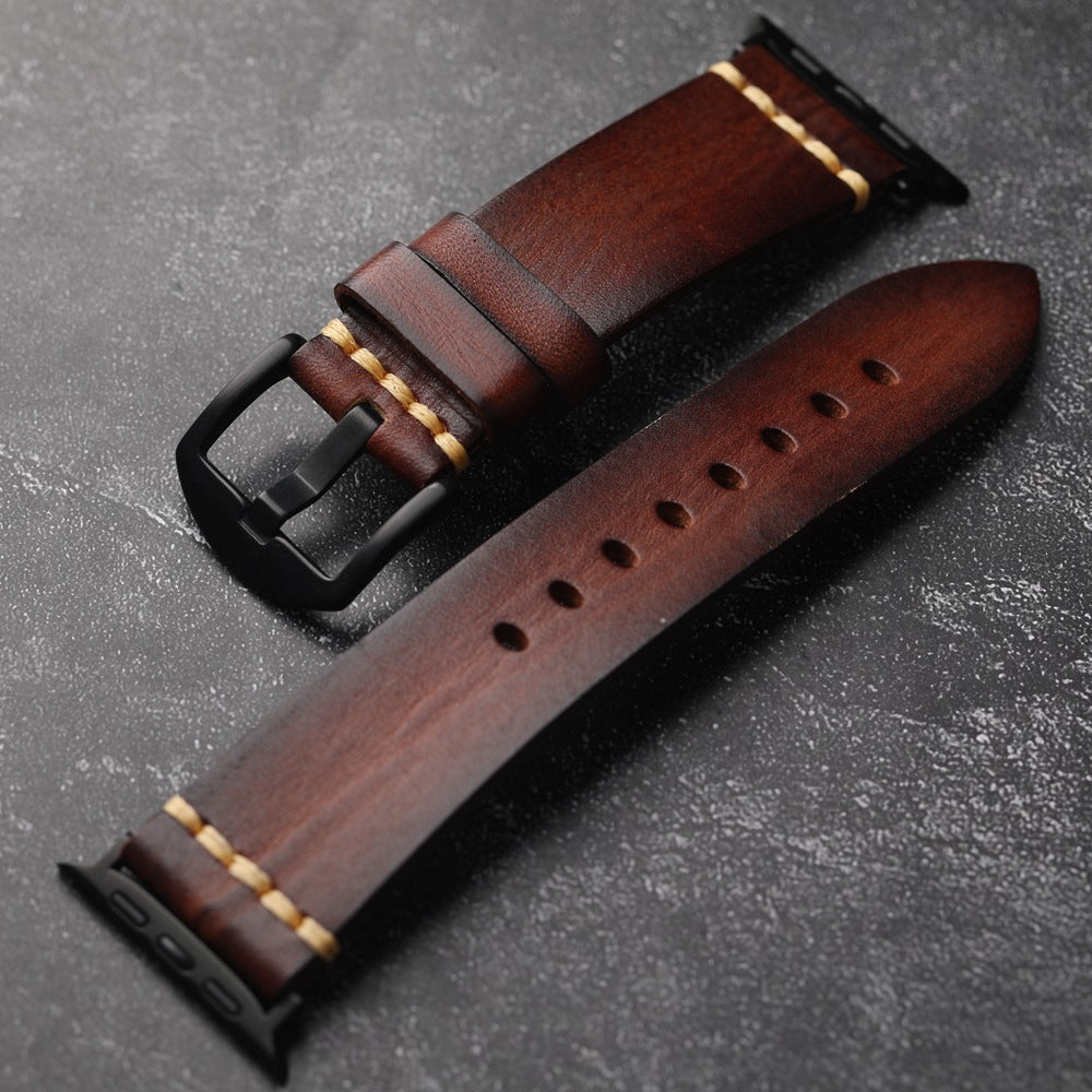 Pasek z pełnoziarnistej skóry Marrowe do Apple Watch | Lersk
