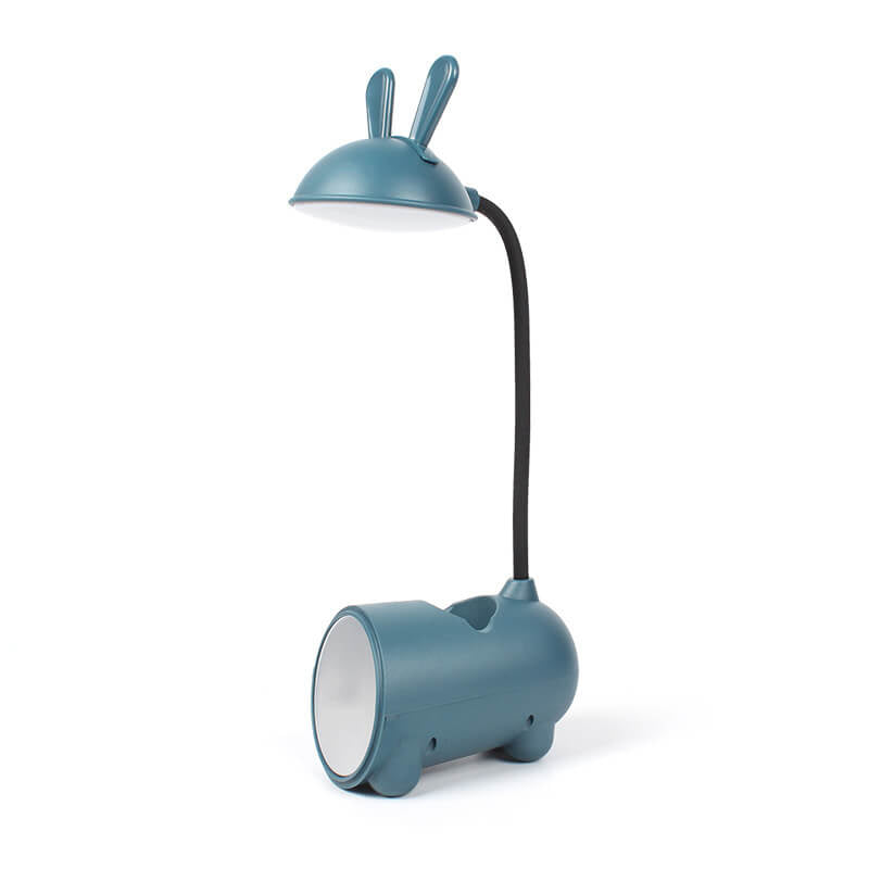 Candeeiro de Secretária LED com Suporte para Canetas USB e Toque Criativo de Coelho Cartoon para Decoração de Casa, Escritório e Quarto | Lersk
