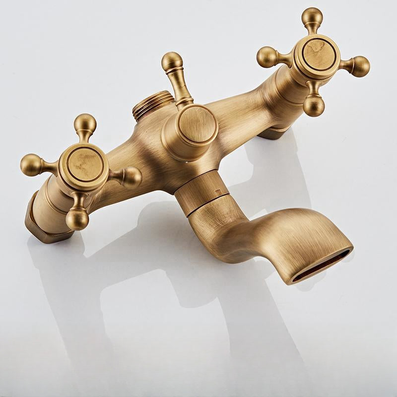 Vintage Copper Shower Kit with Brass Tap and Functional Showerheads | Lersk