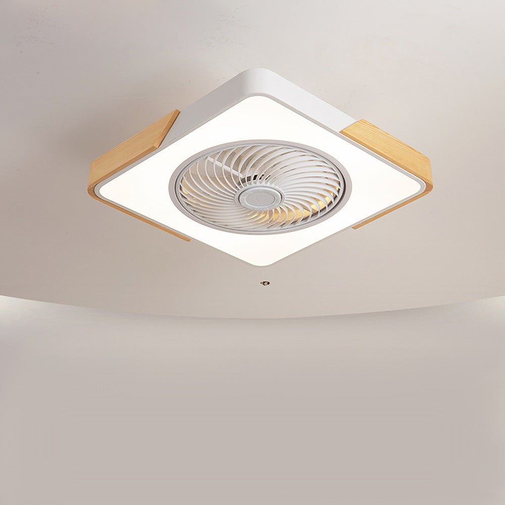 Ventilateur de plafond Boreal Timber avec lumière LED économique et pales en bois | Lersk