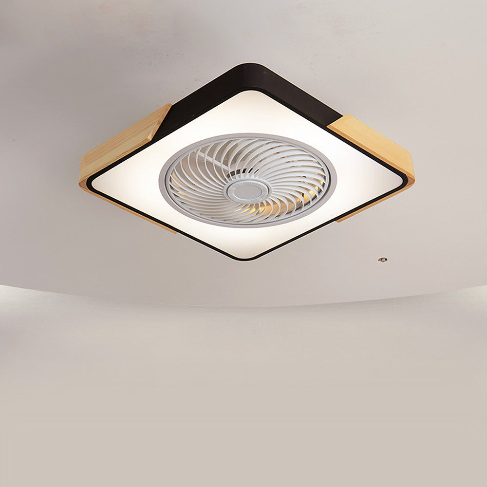 Ventilateur de plafond Boreal Timber avec lumière LED économique et pales en bois | Lersk