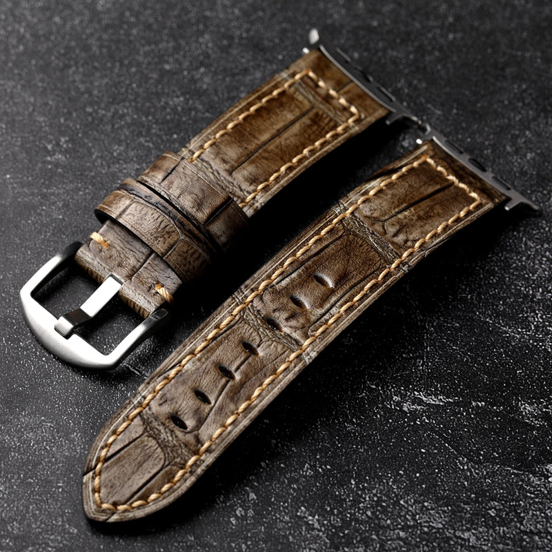 El Yapımı Üst Kalite Dana Derisi Kayış Apple Watch İçin | Lersk