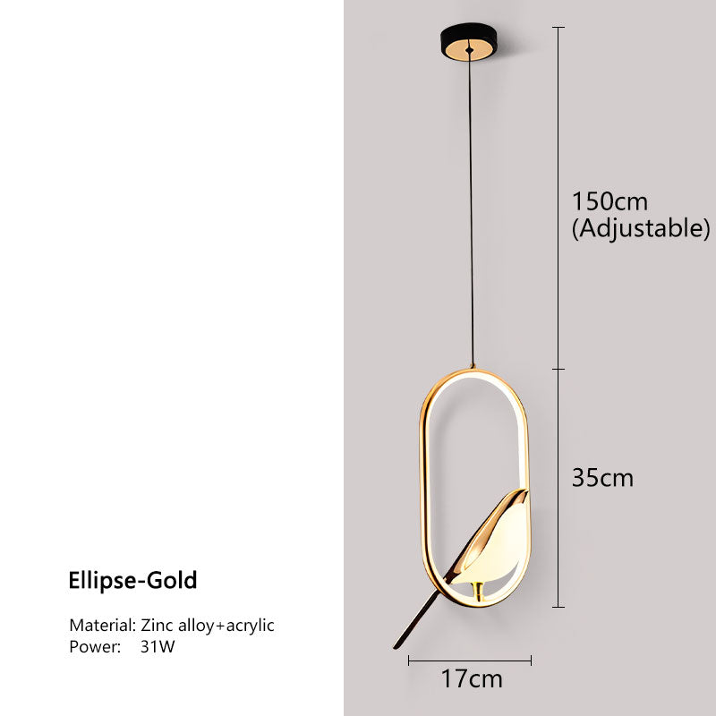 Lampada a sospensione LED Nordic Magpie per illuminazione ambientale della camera da letto | Lersk
