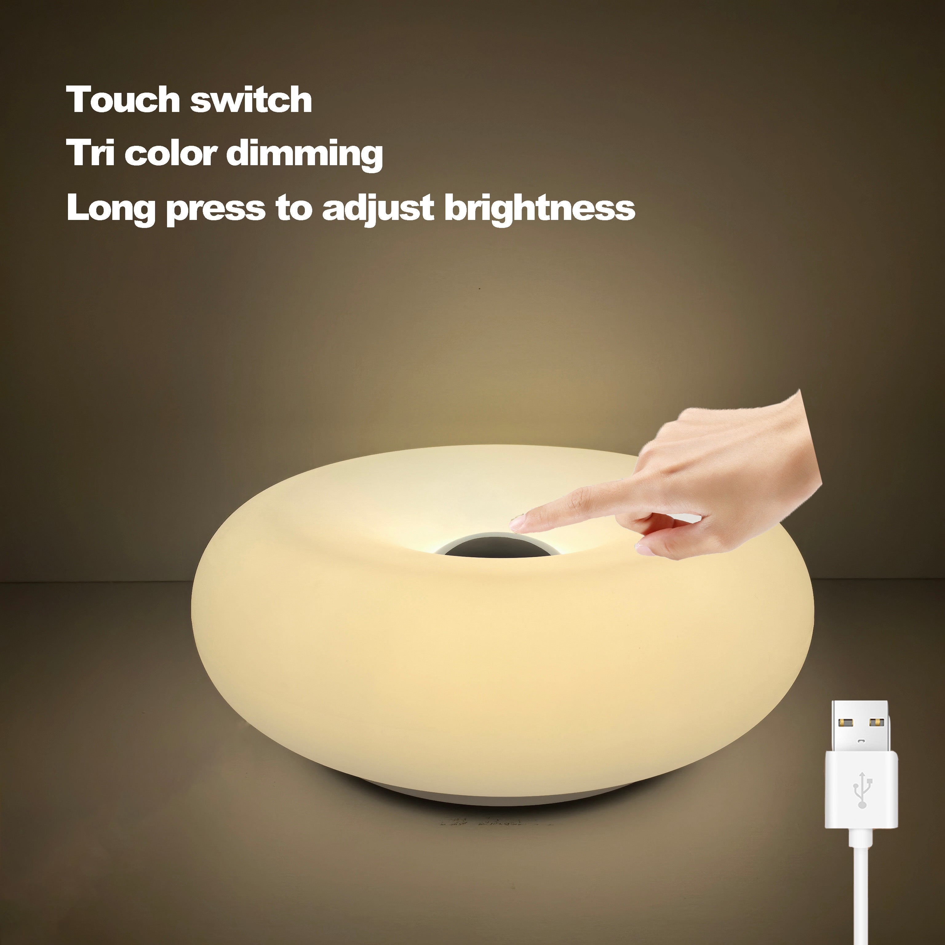 AuraGlow USB RGB skrivebordslampe med berøringsdæmpning og sengelampe | Lersk