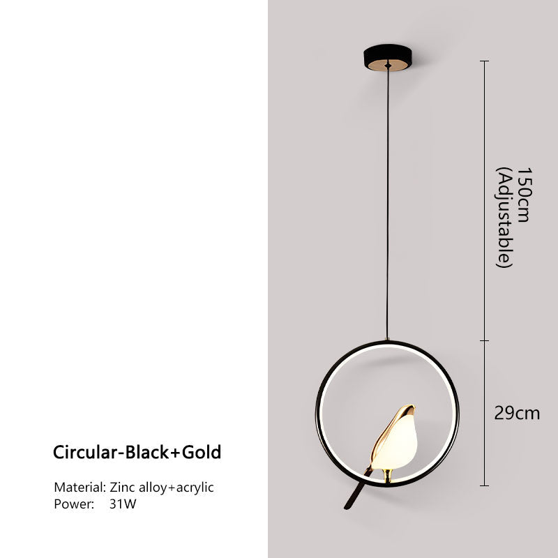 Lampada a sospensione LED Nordic Magpie per illuminazione ambientale della camera da letto | Lersk