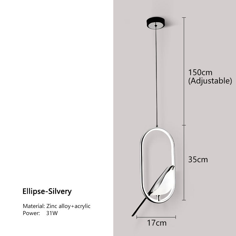 Lampada a sospensione LED Nordic Magpie per illuminazione ambientale della camera da letto | Lersk