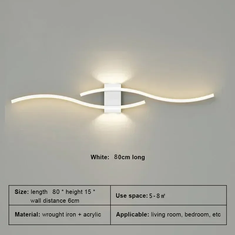 Lampada da parete LED con telecomando doppia curva per camera da letto | Lersk