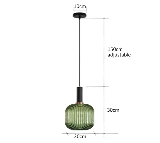 Candeeiro de Teto Retro Colorido em Vidro LED para Salas e Quartos | Lersk