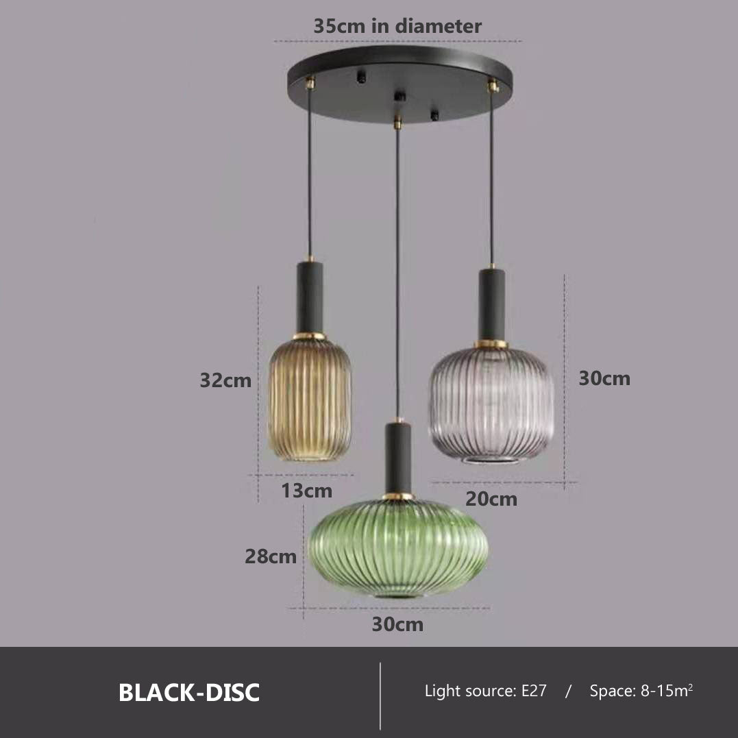 AuraGlass Retro Pendel med LED til stue | Lersk