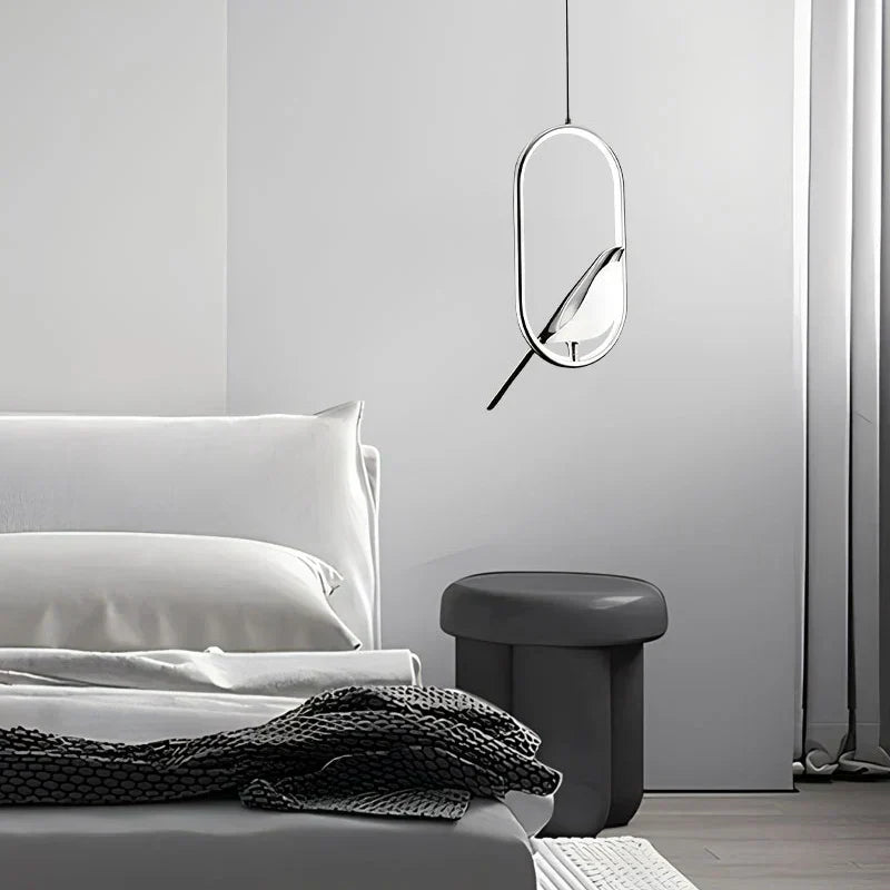 Lampada a sospensione LED Nordic Magpie per illuminazione ambientale della camera da letto | Lersk
