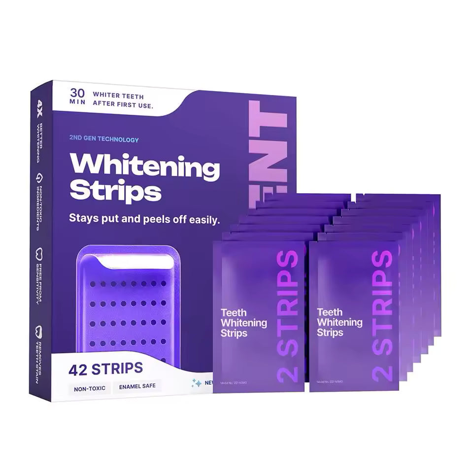 V34 Purple Whitening Strips – Instant Color-Correcting Teeth Whitening with PAP+ Technology | Lersk