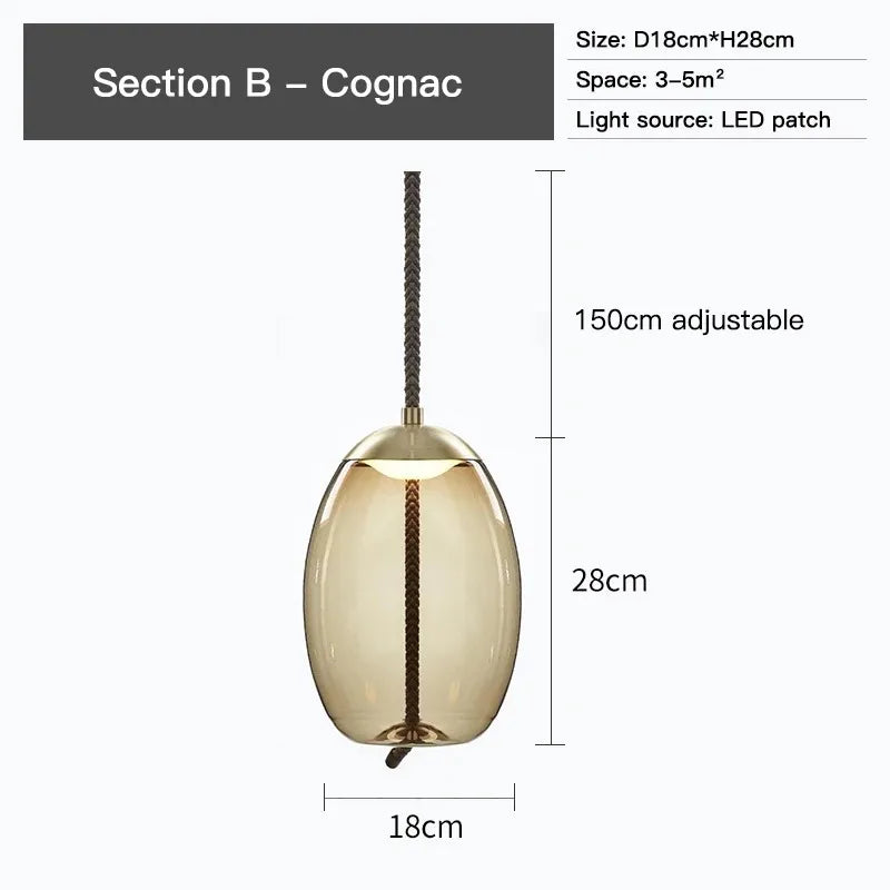 Lampada a sospensione Aurum Glass Design moderna | Lersk