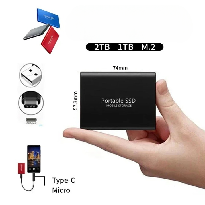 Tragbare SSD 128GB Externe Festplatte Speicher, Kompakt und Schnell, Beste Qualität Plus | Lersk
