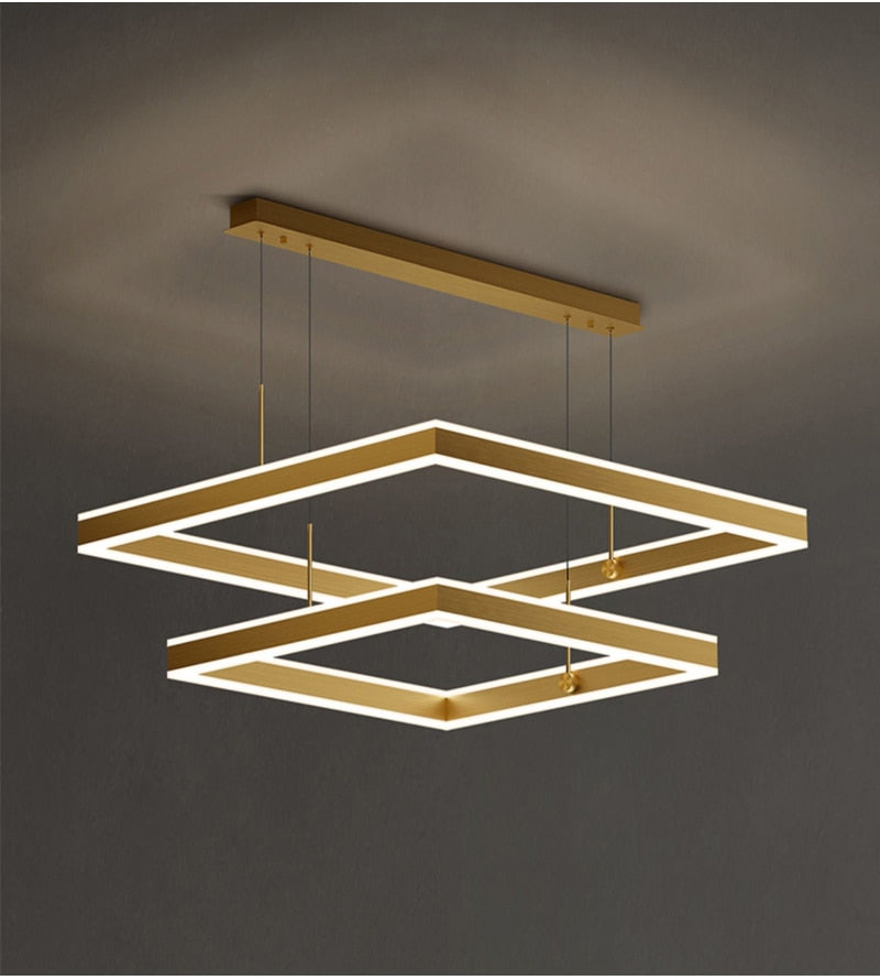 AstraLuxe Modern Square LED Chandelier for Living Room | Lersk