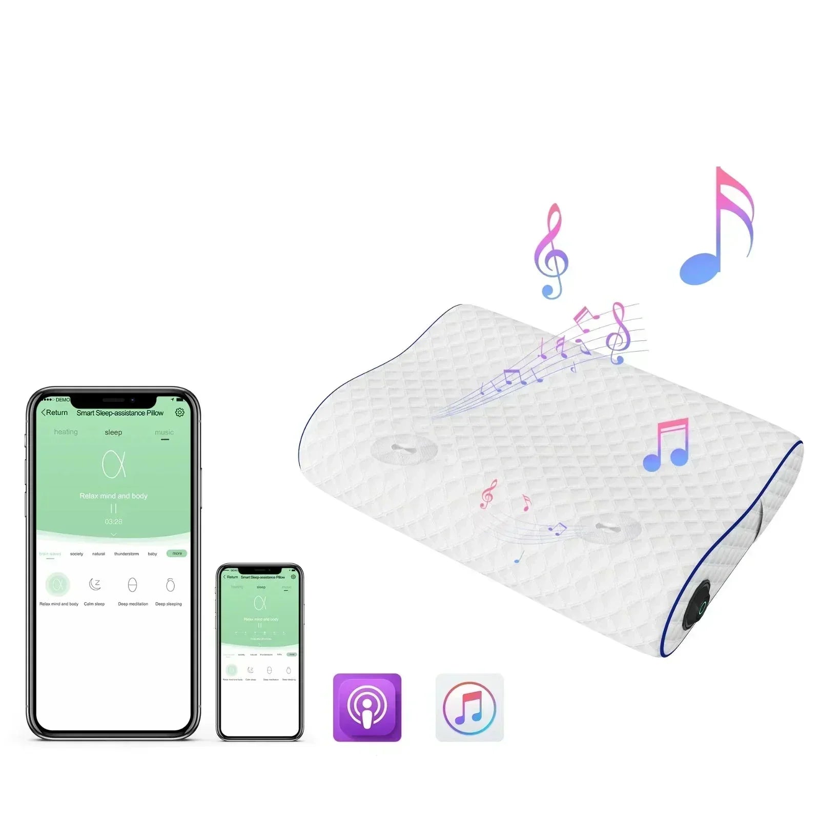 Vellora Premium Memory Foam Pillow with Integrated Speaker | Lersk