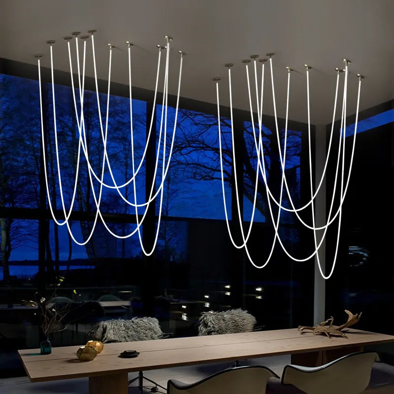 Lyra Dome LED postmoderní zlatá chromová elegantní stropní lampa | Lersk