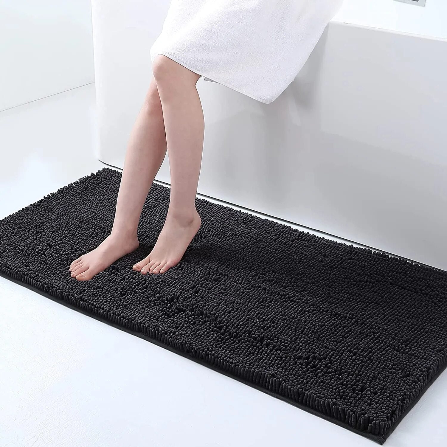 AquaNest Thick Absorbent Non Slip Bath Mat With Secure Backing | Lersk