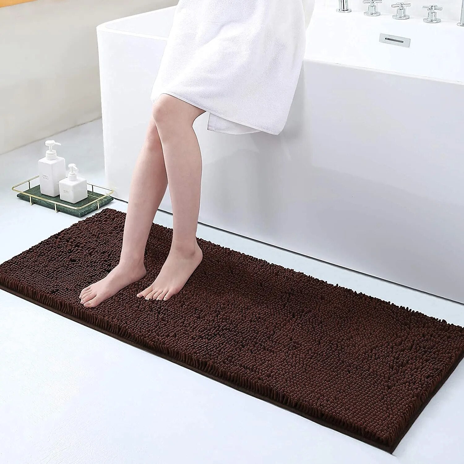AquaNest Thick Absorbent Non Slip Bath Mat With Secure Backing | Lersk