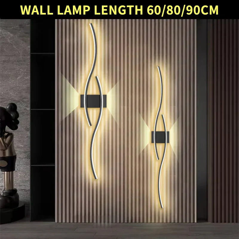Lampada da parete LED con telecomando doppia curva per camera da letto | Lersk