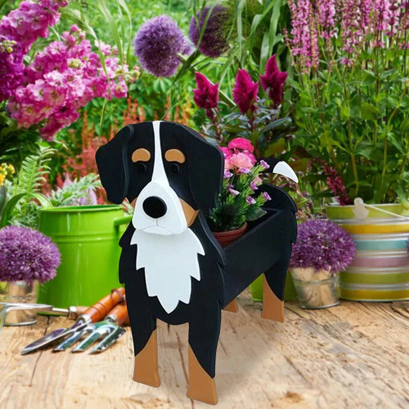 Hund Plantebeholder Blomsterpotte PoteFantastisk Forskellige Racer Havepynt Til Indendørs og Udendørs Brug | Lersk
