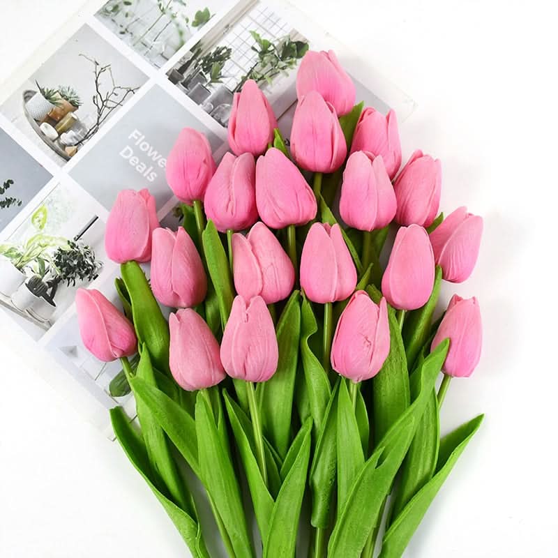 Umělá kytice tulipánů s realistickými květy pro domácí a eventovou dekoraci | Lersk