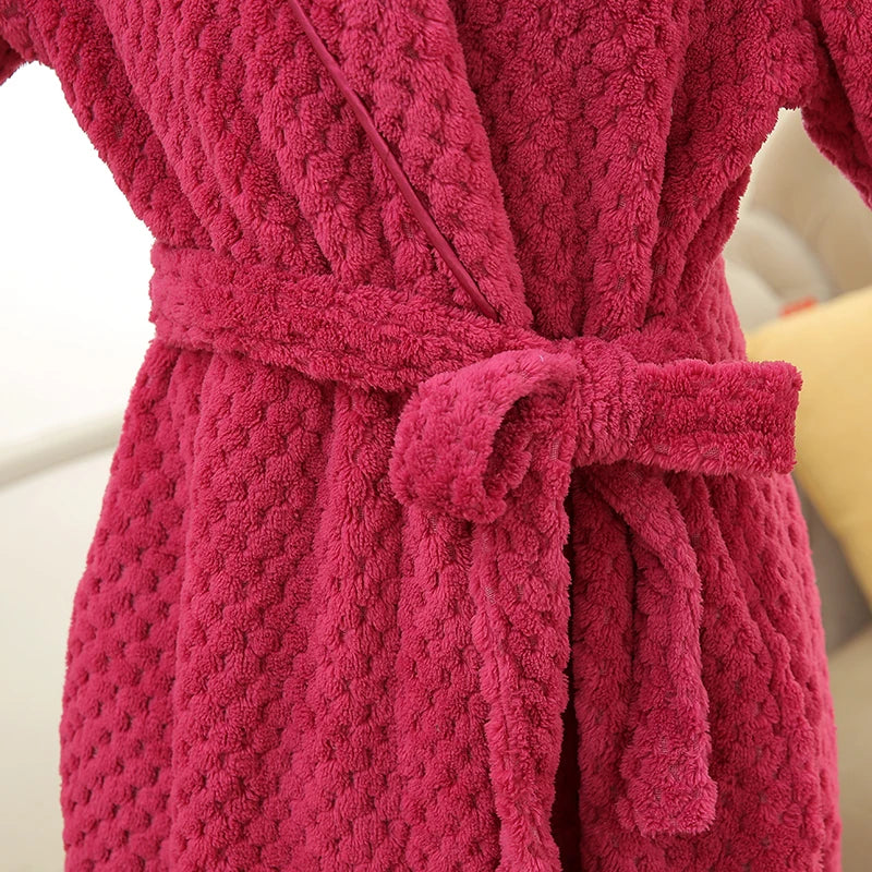 Halat de baie pentru maternitate CozyNest, flanel termic extra-lung | Lersk