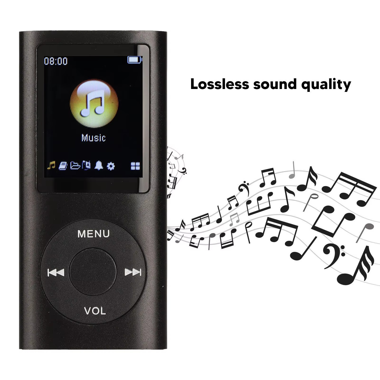 مشغل MP3 صغير الحجم بشاشة LCD عالية الدقة مقاس 1.8 بوصة للاستمتاع بالموسيقى أثناء التنقل يوميًا | Lersk