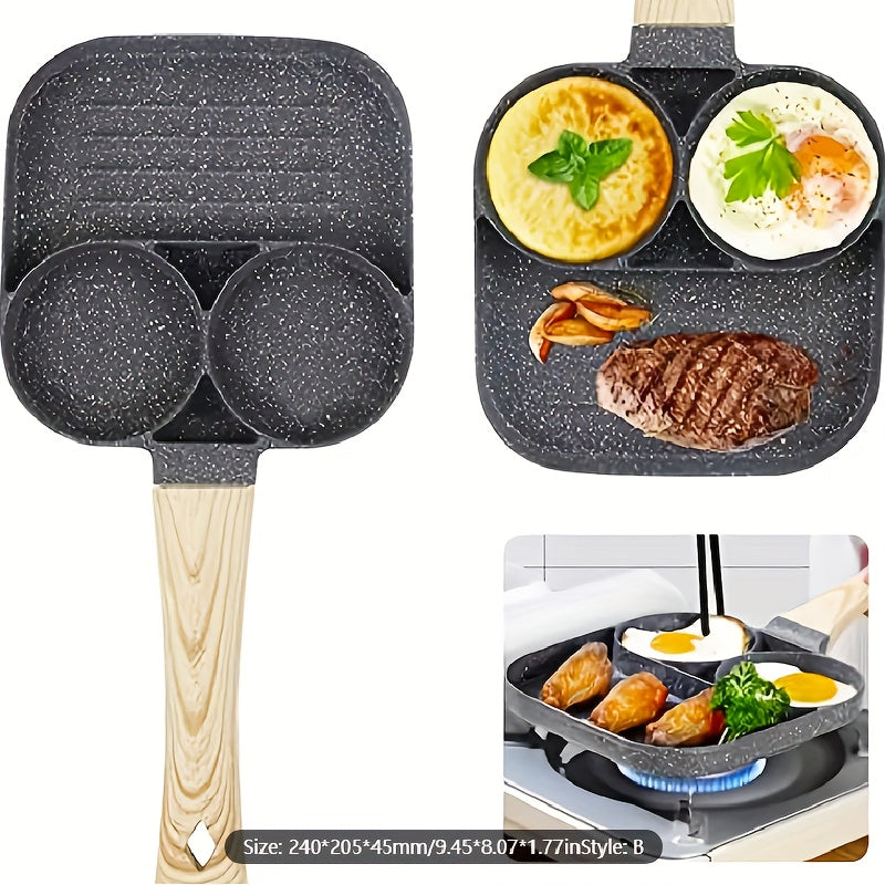 3 In 1 Non Stick Frying Pan With Sections Home Cooks | Lersk