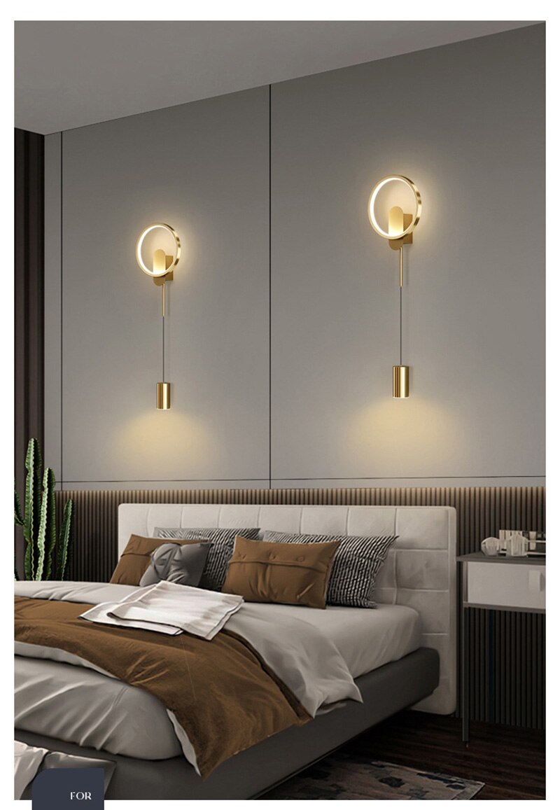 NovaGlow Nordic Gold Modern Wall Light with 24W LED | Lersk