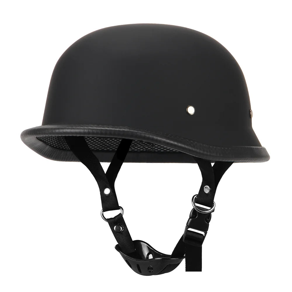 Vintage German-Style Half Motorcycle Helmet with ABS Shell – DOT and ECE Certified | Lersk