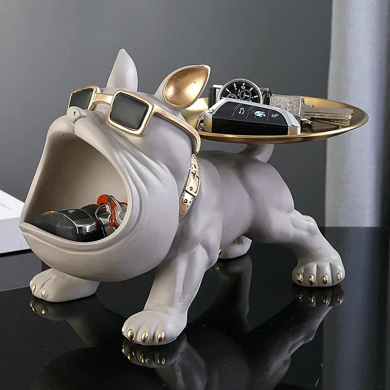 Scatola Portaoggetti Bulldog Choice Figurina Affascinante in Resina per Amanti dei Cani Decorazione per la Casa | Lersk
