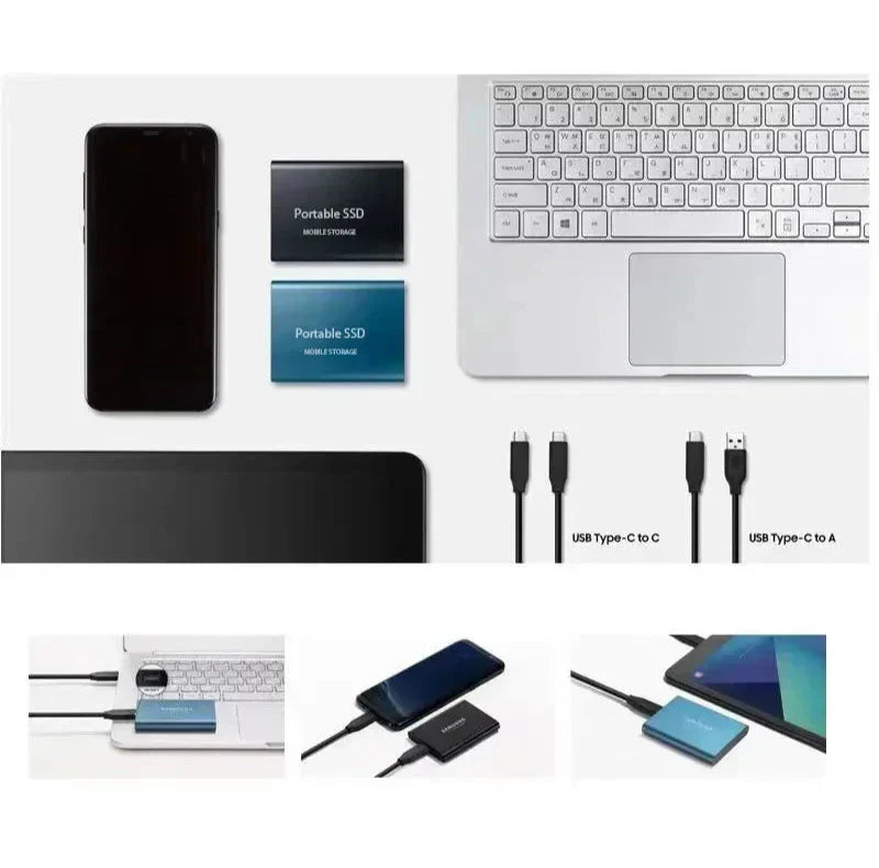 Tragbare SSD 128GB Externe Festplatte Speicher, Kompakt und Schnell, Beste Qualität Plus | Lersk