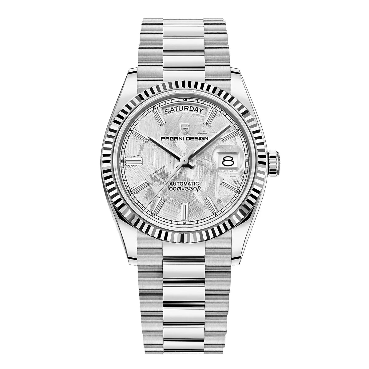 NovaVale Elite Automatic Stainless Steel Watch With Calendar