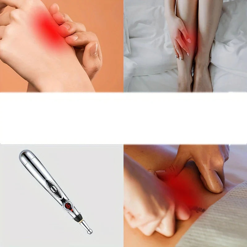 Electronic Acupuncture Pen with 9 Intensity Levels and 3 Massage Heads | Lersk