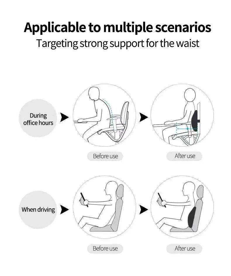 Ergonomic Lumbar Pillow For Lower Back Comfort And Posture Support | Lersk