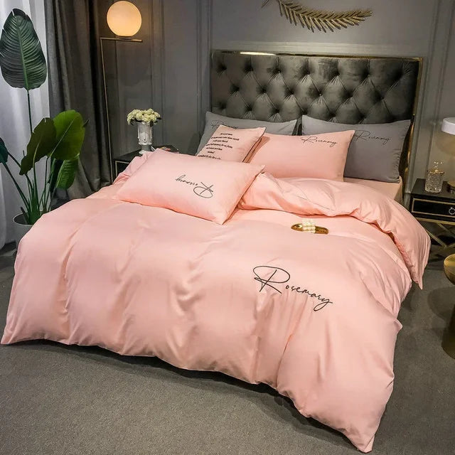 LuxeWeave Premium Dynebetræk med Elegant Broderi | Lersk