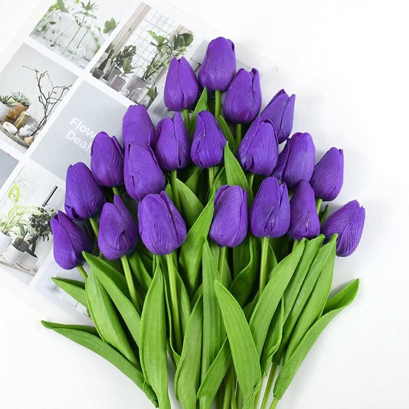 Umělá kytice tulipánů s realistickými květy pro domácí a eventovou dekoraci | Lersk