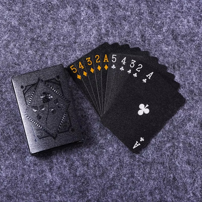 Luxury Black And Gold Waterproof Poker Playing Cards Deck For Elegant Card Games | Lersk