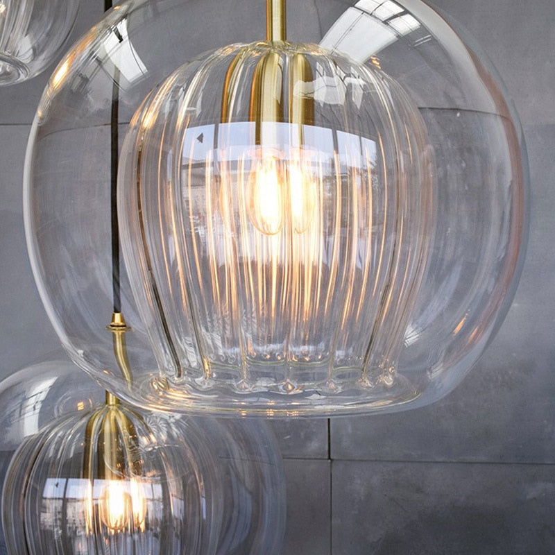 Lampade a sospensione in vetro Nyra Nordic - Fiore artistico a doppio strato