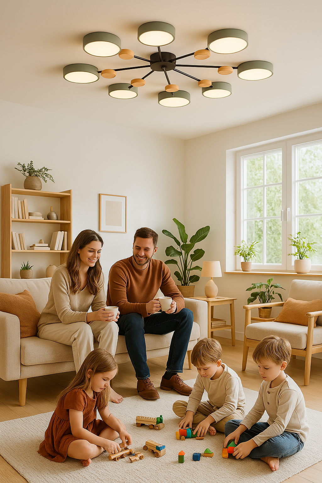 Skandinávské LED stropní svítidlo s větveným designem, energeticky úsporné pro domácí dekoraci | Lersk