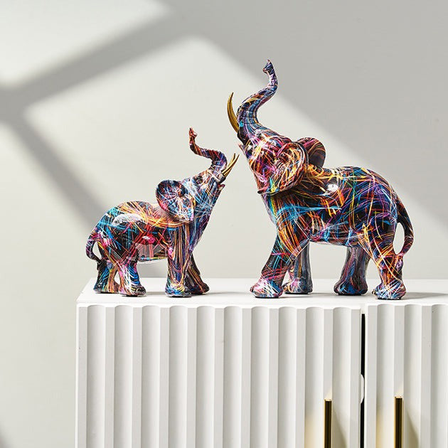 Aurella | Nordisk malet elefantstatue | Lersk