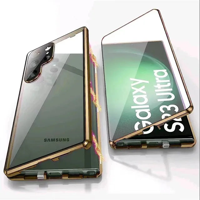 Kovové pouzdro z hliníkové slitiny 360 se bezpečným zavíráním pro Samsung Galaxy S24-S23 série | Lersk