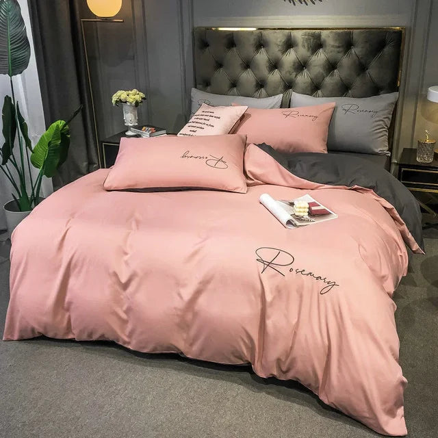 LuxeWeave Premium Dynebetræk med Elegant Broderi | Lersk