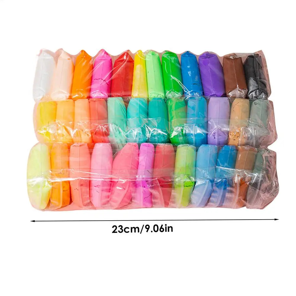Air Dry Modeling Clay Set for Kids with Hand Tools – 12, 24 or 36 Colors for Creative Play | Lersk