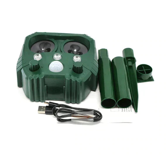 Solar Ultrasonic Outdoor Animal Deterrent With Lights