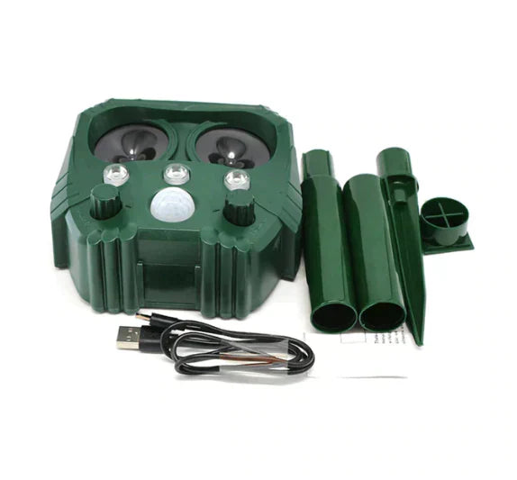 Solar Ultrasonic Outdoor Animal Deterrent With Lights | Lersk