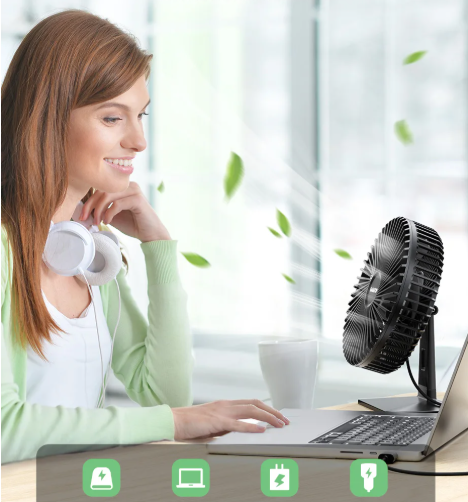 Luna Breeze USB Bordventilator Ultra Stille 4 Hastigheder Hjemmekontor | Lersk