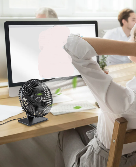 Luna Breeze USB Bordventilator Ultra Stille 4 Hastigheder Hjemmekontor | Lersk